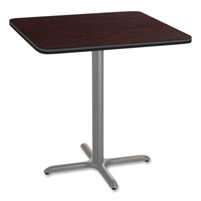 Cafe Table, 36w x 36d x 36h, Square Top/X-Base, Mahogany Top, Gray Base, Ships in 7-10 Business Days1