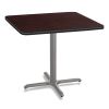 Cafe Table, 36w x 36d x 30h, Square Top/X-Base, Mahogany Top, Gray Base, Ships in 7-10 Business Days1