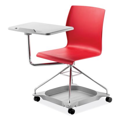 CoGo Mobile Tablet Chair, Supports Up to 440 lb, 18.75" Seat Height, Red Seat/Back, Chrome Frame, Ships in 1-3 Business Days1