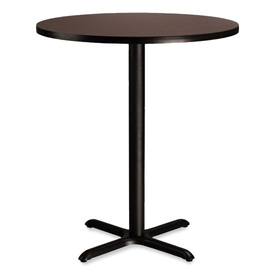 Cafe Table, 36" Diameter x 42h, Round Top/X-Base, Mahogany Top, Black Base, Ships in 7-10 Business Days1