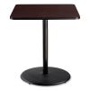 Cafe Table, 36w x 36d x 42h, Square Top/Round Base, Mahogany Top, Black Base, Ships in 7-10 Business Days1