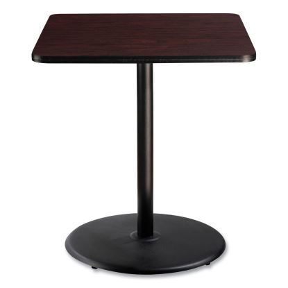 Cafe Table, 36w x 36d x 42h, Square Top/Round Base, Mahogany Top, Black Base, Ships in 7-10 Business Days1