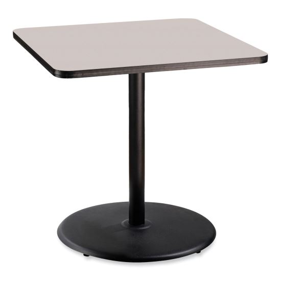 Cafe Table, 36w x 36d x 36h, Square Top/Round Base, Gray Nebula Top, Black Base, Ships in 7-10 Business Days1