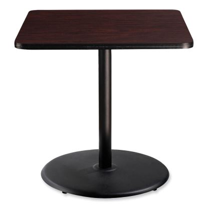 Cafe Table, 36w x 36d x 36h, Square Top/Round Base, Mahogany Top, Black Base, Ships in 7-10 Business Days1