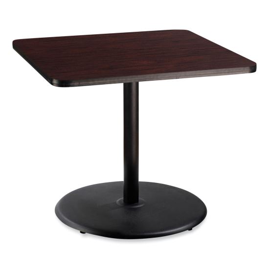 Cafe Table, 36w x 36d x 30h, Square Top/Round Base, Mahogany Top, Black Base, Ships in 7-10 Business Days1