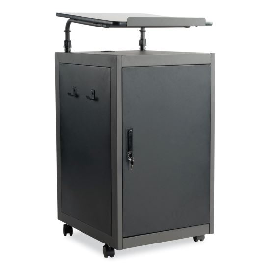 Teacher's WorkPod Lectern, 20 x 24 x 41, Charcoal Slate/Black, Ships in 1-3 Business Days1