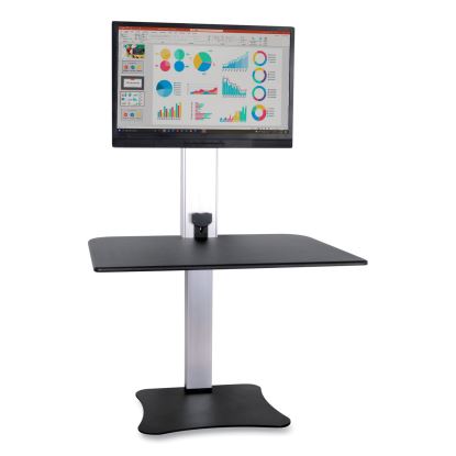 High Rise Electric Standing Desk Workstation, Single Monitor, 28" x 23" x 20.25", Black/Aluminum, Ships in 1-3 Business Days1