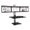 High Rise Electric Triple Monitor Standing Desk Workstation, 28 x 23 x 20, Black/Aluminum, Ships in 1-3 Business Days2