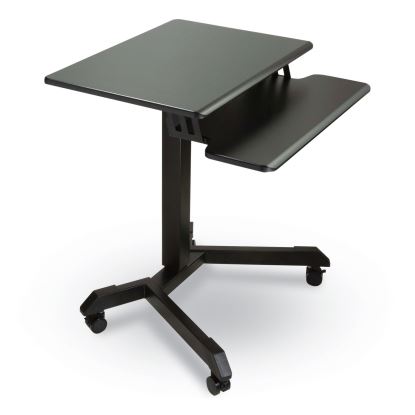 Mobile Height Adjustable Standing Desk with Keyboard Tray, 25.6 x 17.7 x 29 to 44, Black, Ships in 1-3 Business Days1