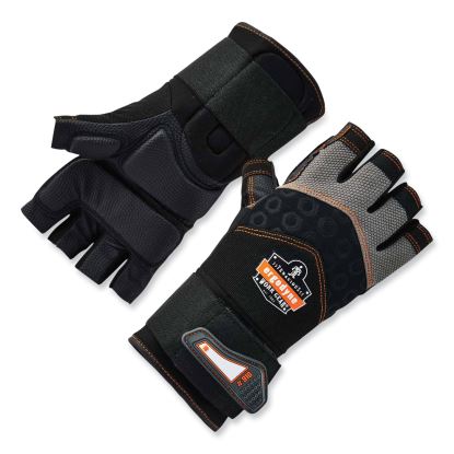 ProFlex 910 Half-Finger Impact Gloves + Wrist Support, Black, Small, Pair, Ships in 1-3 Business Days1