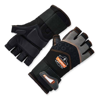 ProFlex 910 Half-Finger Impact Gloves + Wrist Support, Black, Medium, Pair, Ships in 1-3 Business Days1