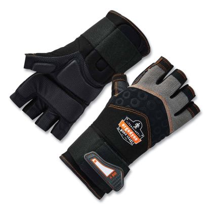 ProFlex 910 Half-Finger Impact Gloves + Wrist Support, Black, Large, Pair, Ships in 1-3 Business Days1