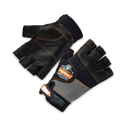 ProFlex 901 Half-Finger Leather Impact Gloves, Black, Medium, Pair, Ships in 1-3 Business Days1
