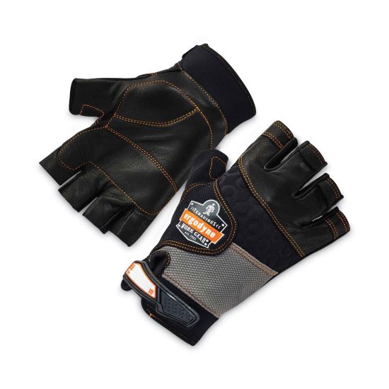 ProFlex 901 Half-Finger Leather Impact Gloves, Black, Medium, Pair, Ships in 1-3 Business Days1