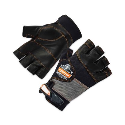 ProFlex 901 Half-Finger Leather Impact Gloves, Black, Large, Pair, Ships in 1-3 Business Days1