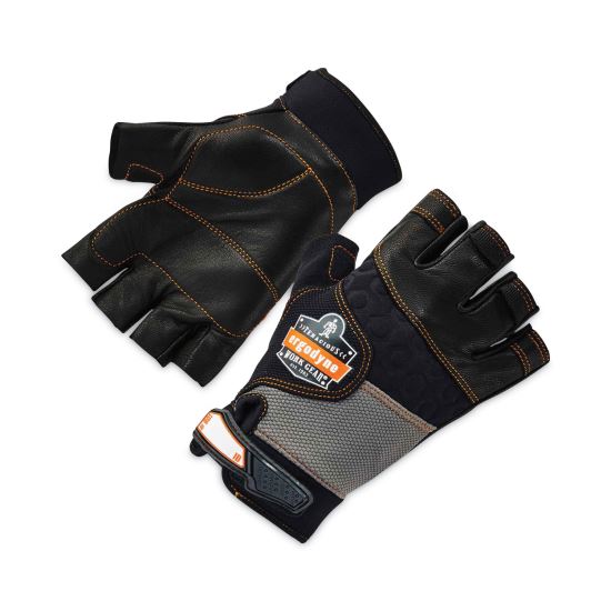 ProFlex 901 Half-Finger Leather Impact Gloves, Black, 2X-Large, Pair, Ships in 1-3 Business Days1