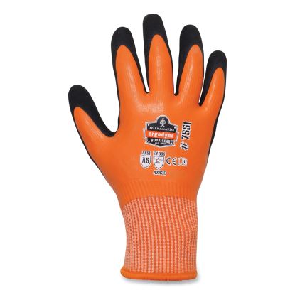 ProFlex 7551-CASE ANSI A5 Coated Waterproof CR Gloves, Orange, Medium, 144 Pairs/Carton, Ships in 1-3 Business Days1