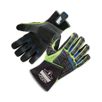 ProFlex 925WP Performance Dorsal Impact-Reducing Thermal Waterprf Gloves, Black/Lime, Large, Pair, Ships in 1-3 Business Days1