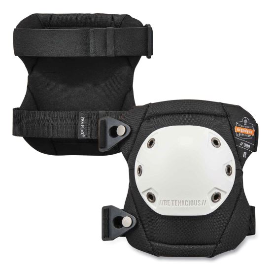 ProFlex 300 Knee Pads, Rounded Hard Cap, Buckle Closure, One Size Fits Most, White Cap, Pair, Ships in 1-3 Business Days1