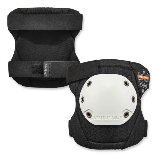 ProFlex 300HL Knee Pads, Rounded Hard Cap, Hook and Loop Closure, One Size, White Cap, Pair, Ships in 1-3 Business Days1