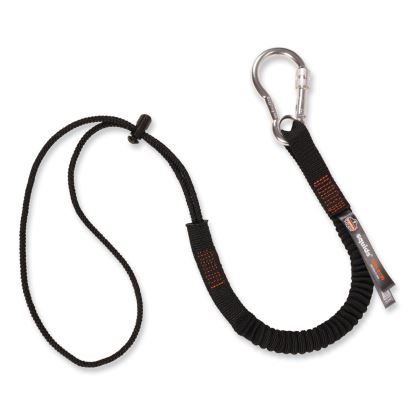 Squids 3105 Tool Lanyard w/Aluminum Carabiner+Cinch-Loop, 15 lb Max Work Cap, 32" to 48", Black, Ships in 1-3 Business Days1