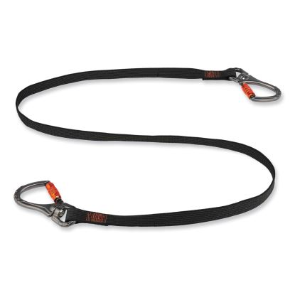 Squids 3139 Tool Lanyard w/2 Locking Swivel Carabiners, 40lb Max Work Capacity, 76", Black/Orange, Ships in 1-3 Business Days1