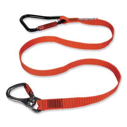 Squids 3149 Tool Lanyard with XL + Swivel Carabiners, 80 lb Max Work Capacity, 76", Orange/Black, Ships in 1-3 Business Days1