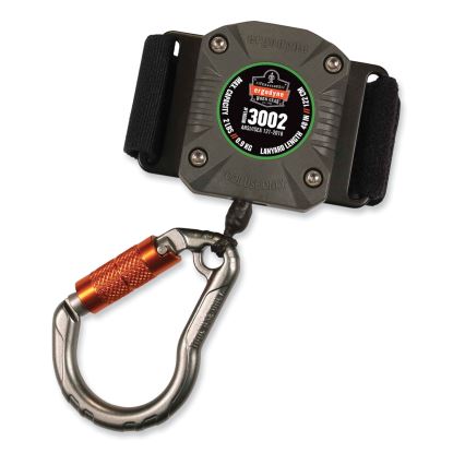 Squids 3002 Retractable Lanyard w/Carabiner+Belt-Loop Anchor, 2 lb Max Work Cap, 6" to 48", Gray, Ships in 1-3 Business Days1