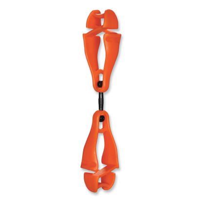 Squids 3420 Dual Clip Swivel Glove Clip Holder, 1 x 0.6 x 5.5, Acetal Copolymer, Orange, 100/Pack, Ships in 1-3 Business Days1