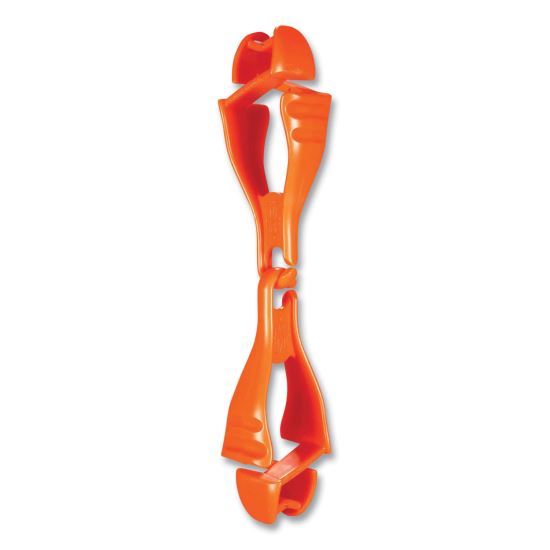 Squids 3400 Glove Clip Holder with Dual Clips, 1 x 1 x 6.5, Acetal Copolymer, Orange, 100/Carton, Ships in 1-3 Business Days1