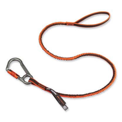 Squids 3108F(x)Tool Lanyard w/Locking Aluminum Carabiner+Loop, 15lb Max Work Cap, 38" to 48",OR/GY,Ships in 1-3 Business Days1