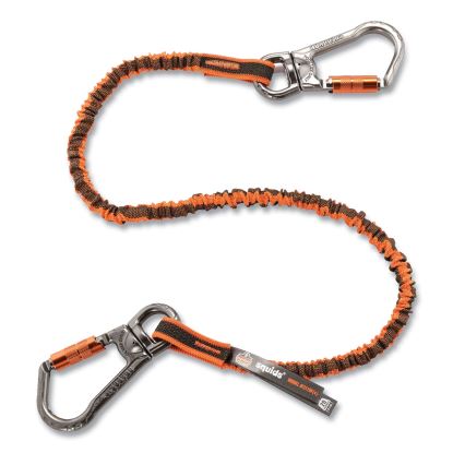 Squids 3119F(x) Tool Lanyard w/Swiveling Aluminum Carabiners, 25 lb Max Work Cap, 38" to 48",OR/GY,Ships in 1-3 Business Days1