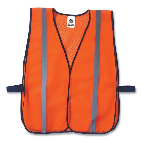 GloWear 8020HL Non-Certified Standard Vest, Polyester, One Size Fits Most, Orange, Ships in 1-3 Business Days1