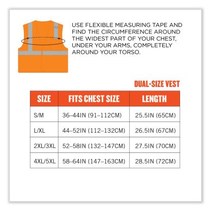 GloWear 8210HL Class 2 Economy Mesh Hook and Loop Vest, Polyester, X-Small, Orange , Ships in 1-3 Business Days1