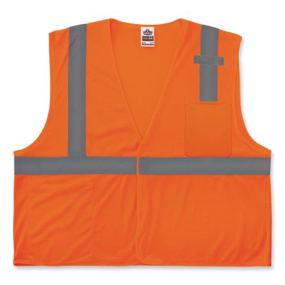 GloWear 8210HL Class 2 Economy Mesh Hook and Loop Vest, Polyester, Small/Medium, Orange, Ships in 1-3 Business Days1
