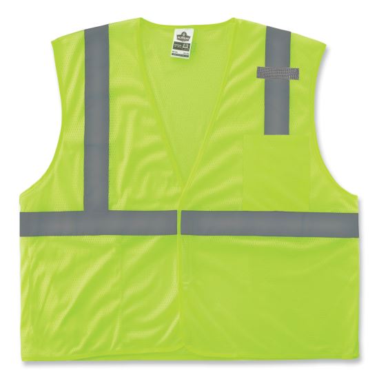 GloWear 8210HL Class 2 Economy Mesh Hook and Loop Vest, Polyester, X-Small, Lime, Ships in 1-3 Business Days1