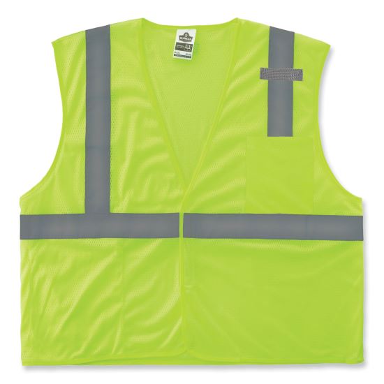 GloWear 8210HL Class 2 Economy Mesh Hook and Loop Vest, Polyester, 2X-Large/3X-Large, Lime, Ships in 1-3 Business Days1