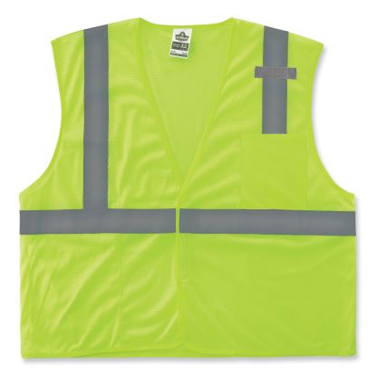 GloWear 8210HL Class 2 Economy Mesh Hook and Loop Vest, Polyester, 4X-Large/5X-Large, Lime, Ships in 1-3 Business Days1