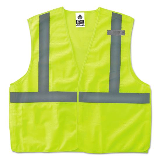 GloWear 8215BA Type R Class 2 Econo Breakaway Mesh Safety Vest, Small to Medium, Lime, Ships in 1-3 Business Days1