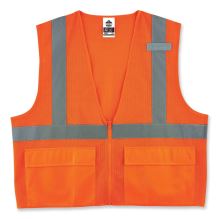 GloWear 8220Z Class 2 Standard Mesh Zipper Vest, Polyester, 2X-Large/3X-Large, Orange, Ships in 1-3 Business Days1
