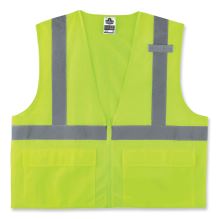 GloWear 8220Z Class 2 Standard Mesh Zipper Vest, Polyester, 2X-Large/3X-Large, Lime, Ships in 1-3 Business Days1