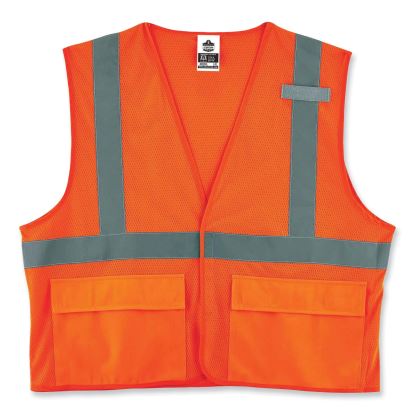GloWear 8220HL Class 2 Standard Mesh Hook and Loop Vest, Polyester, Small/Medium, Orange, Ships in 1-3 Business Days1