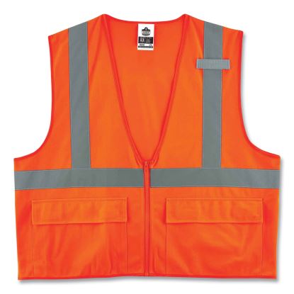 GloWear 8225Z Class 2 Standard Solid Vest, Polyester, Orange, Small/Medium, Ships in 1-3 Business Days1