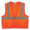 GloWear 8225Z Class 2 Standard Solid Vest, Polyester, Orange, 4X-Large/5X-Large, Ships in 1-3 Business Days1