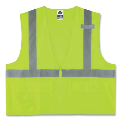 GloWear 8225Z Class 2 Standard Solid Vest, Polyester, Lime, 2X-Large/3X-Large, Ships in 1-3 Business Days1