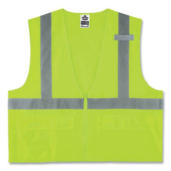 GloWear 8225Z Class 2 Standard Solid Vest, Polyester, Lime, 2X-Large/3X-Large, Ships in 1-3 Business Days1