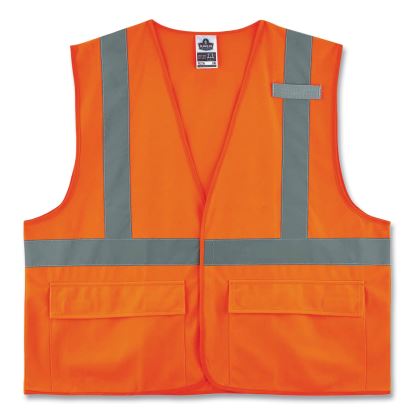 GloWear 8225HL Class 2 Standard Solid Hook and Loop Vest, Polyester, Orange, Small/Medium, Ships in 1-3 Business Days1