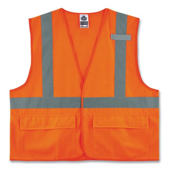 GloWear 8225HL Class 2 Standard Solid Hook and Loop Vest, Polyester, Orange, Small/Medium, Ships in 1-3 Business Days1