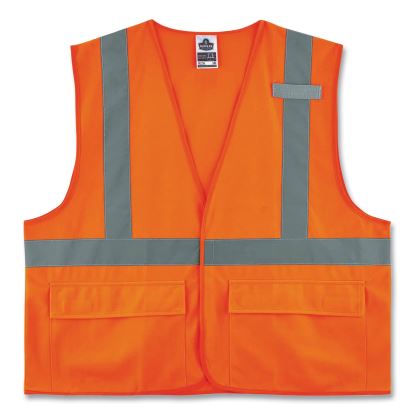 GloWear 8225HL Class 2 Standard Solid Hook and Loop Vest, Polyester, Orange, 2X-Large/3X-Large, Ships in 1-3 Business Days1