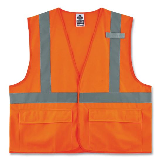 GloWear 8225HL Class 2 Standard Solid Hook and Loop Vest, Polyester, Orange, 2X-Large/3X-Large, Ships in 1-3 Business Days1